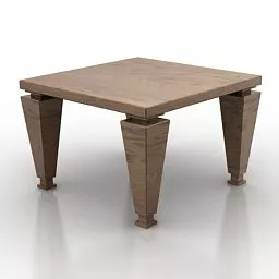 Modern Square Wood Coffee Table 3d model