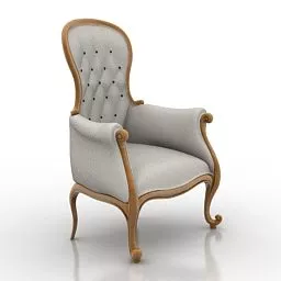 Antique Fabric Wingback Armchair 3d model