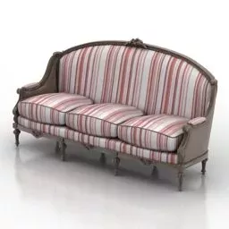 Antique Sofa 3 Seats 3d model