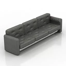 Modern Style Dark Leather Sofa 3d model