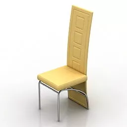 Yellow Color High Back Chair 3d model