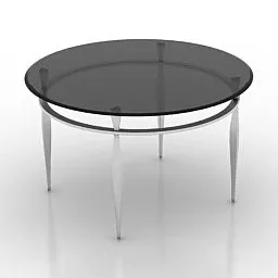 Minimalist Black Round Table 3d model