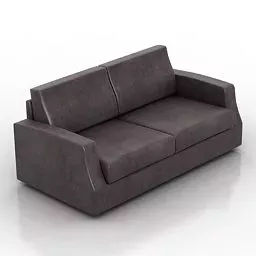 Dark Leather Sofa V1 3d model