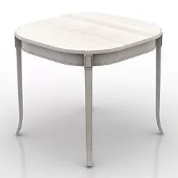Round Corner Wood Table 3d model