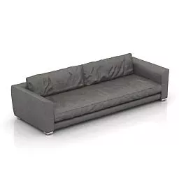 Modern Grey Fabric Sofa 3d model
