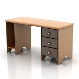 Work Table With Cabinet 3d model