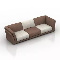 Brown White Fabric Sofa 3d model Brown White Fabric Sofa 3d model