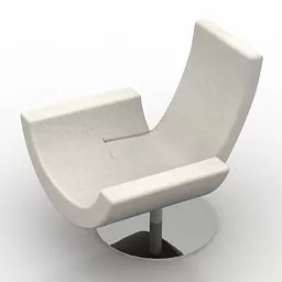 White Fabric Single Armchair 3d model White Fabric Single Armchair 3d model