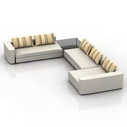 Sectional Sofa Table Combination 3d model