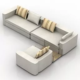 Sectional Sofa Modules Design 3d model