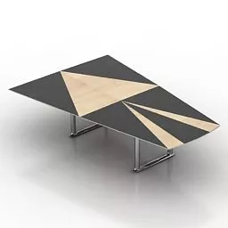 Stylized Wood Top Table 3d model