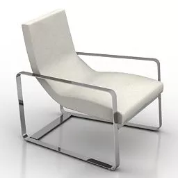 Modern Single White Armchair 3d model Modern Single White Armchair 3d model