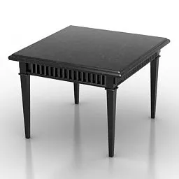 Square Table Black Wood 3d model