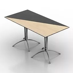 Rectangle Wood Top Table 3d model