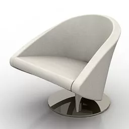 Round Cube Armchair One Leg 3d model