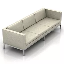 Modern Sofa Beige Fabric 3d model