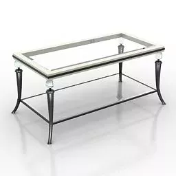 Antique Table Glass Top 3d model