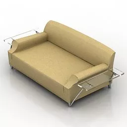 Sofa Yellow Fabric 3d model