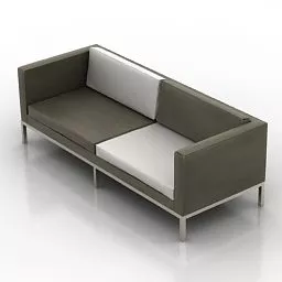 Green White Leather Sofa 3d model Green White Leather Sofa 3d model