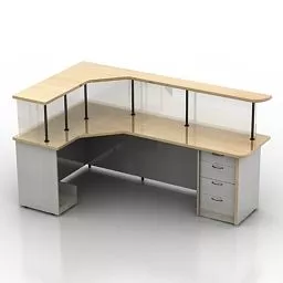 Corner Table With Shelves 3d model