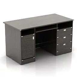 Working Table Dark Wood 3d model Working Table Dark Wood 3d model
