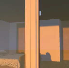 Bedroom With Simple Furniture Interior 3d model