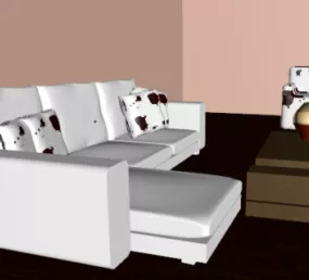 Living Room Lowpoly Furniture 3d model