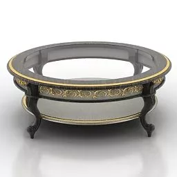 Antique Round Glass Table 3d model Antique Round Glass Table 3d model