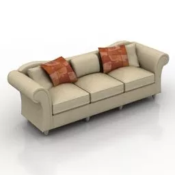 Three Seats Sofa 3d model