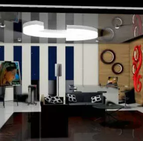 Modern Space Living Room 3d model