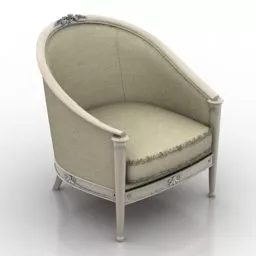 Round Back Armchair 3d model