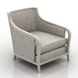 Elegant White Armchair 3d model