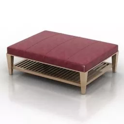 Leather Seat Wood Frame 3d model