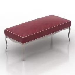 Antique Seat Red Fabric 3d model
