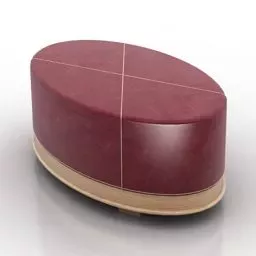 Oval Leather Seat 3d model