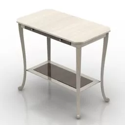 White Antique Console Table 3d model