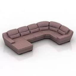 Brown Leather Sofa Design 3d model Brown Leather Sofa Design 3d model