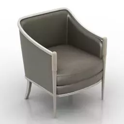 Retro Armchair Grey Fabric V1 3d model