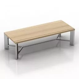 Rectangle Table Wooden Style 3d model Rectangle Table Wooden Style 3d model