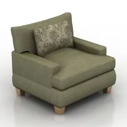 Green Fabric Armchair 3d model Green Fabric Armchair 3d model