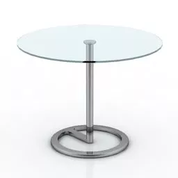 Round High Glass Table 3d model