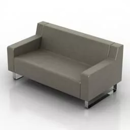Grey Sofa 2 Seats 3d model