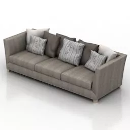 Sofa 3 Seats With Pillows 3d model
