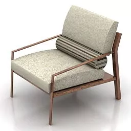 Single Armchair Wooden 3d model Single Armchair Wooden 3d model