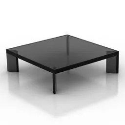 Black Glass Square Coffee Table 3d model