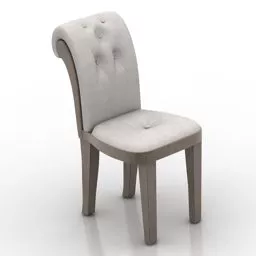 White Restaurant Dinning Chair 3d model