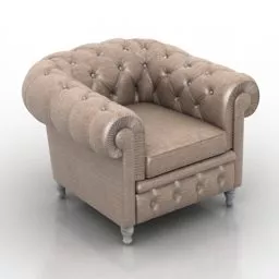 Chesterfield Single Armchair 3d model