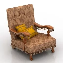 Antique Armchair Retro Textiles 3d model