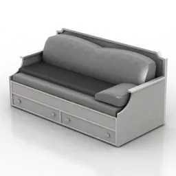 Sofa With Cabinet Combine 3d model