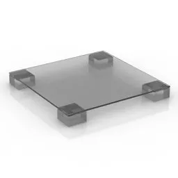 Square Glass Table Millerighe 3d model